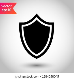 Protection sign. Shield icon. Guard symbol. Eps 10 flat vector icon