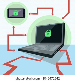 Protection for smartphone and laptop for hacker attacks and illegal intrusion of systems