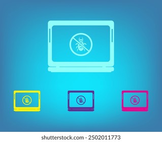 Protection of the software, protection of the system against computer viruses. Virus design over gray background, vector illustration