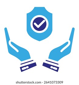 Protection solid dual color icon. Simple vector icon design in solid color style. Editable vector format