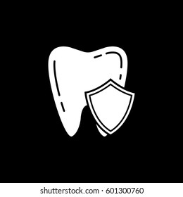 Protection solid icon, Dental and medicine, vector graphics, a filled pattern on a black background, eps 10.