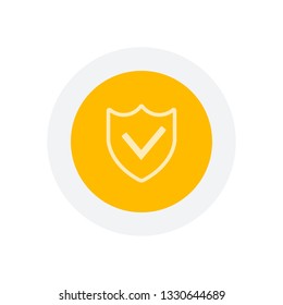 protection success. simple icon. Icon in colored circle with gray bold border. Web button, modern flat design