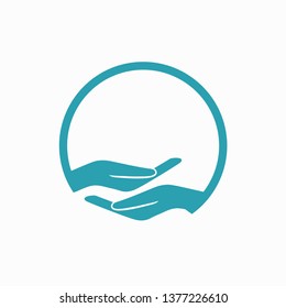 Protection and supporting hand icon vector