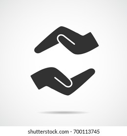  protection and supporting hand icon vector
