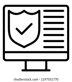 Protection symbol with content is computer security icon 