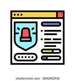 vector de icono de color del sistema de protección. signo del sistema de protección. ilustración de símbolo aislado