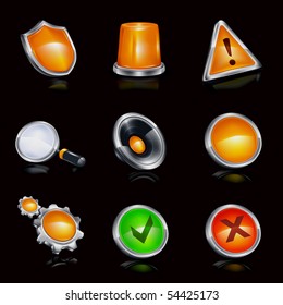 Protection system, Icon Set on black