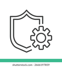 Icono del sistema de protección. Vector de icono de línea delgada