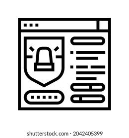 protection system line icon vector. protection system sign. isolated contour symbol black illustration