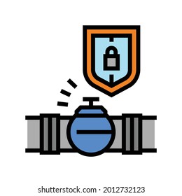 protection system of pipeline construction color icon vector. protection system of pipeline construction sign. isolated symbol illustration