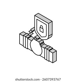 protection system of pipeline construction isometric icon vector. protection system of pipeline construction sign. isolated symbol illustration