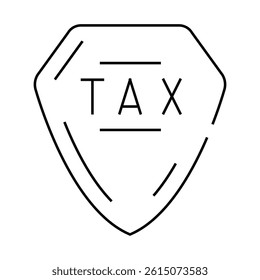 protection tax line icon vector. protection tax sign. isolated contour symbol black illustration