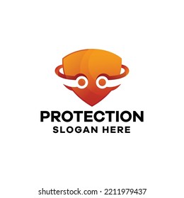 Ilustración del logotipo del degradado de la tecnología de protección