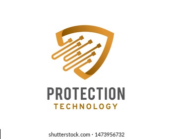 Protection technology logo symbol or icon template