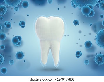 protection of teeth from caries and diseases. vector template