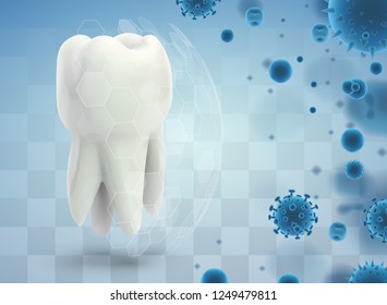 protection of teeth from caries and diseases. vector template