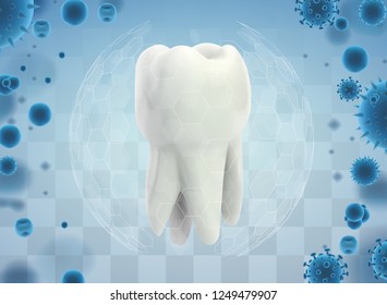 protection of teeth from caries and diseases. vector template