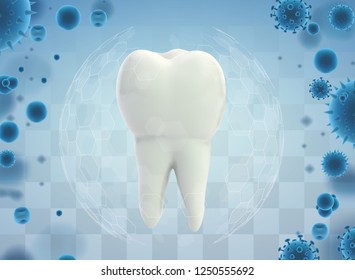 protection of teeth from caries and diseases. vector template