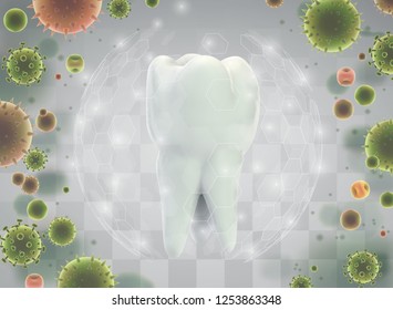 protection of teeth from caries and diseases. vector template