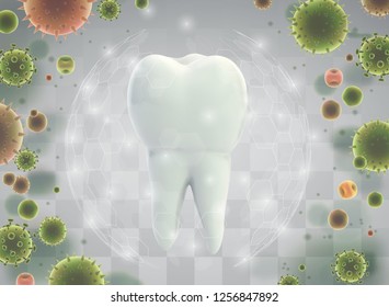protection of teeth from caries and diseases. vector template