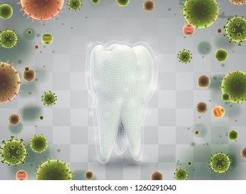protection of teeth from caries and diseases. vector template