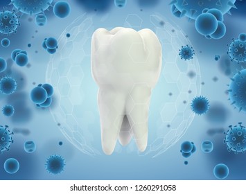 protection of teeth from caries and diseases. vector template