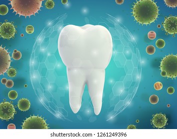 protection of teeth from caries and diseases. vector template