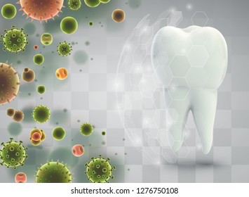 protection of teeth from caries and diseases. vector template