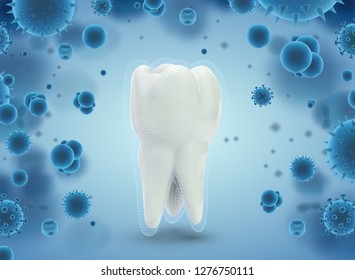 protection of teeth from caries and diseases. vector template