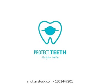 Protection teeth logo sign design