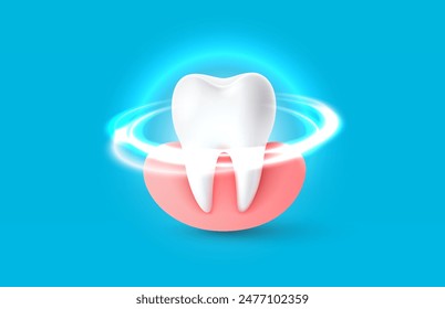 Protection of teeth, treatment against viruses and caries. Vector illustration