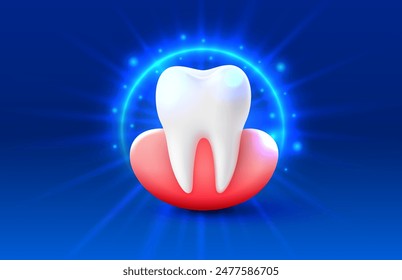 Protection of teeth, treatment against viruses and caries. Vector illustration