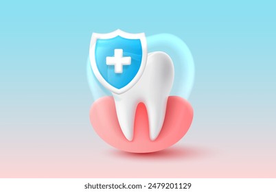 Protection of teeth, treatment against viruses and caries. Vector illustration