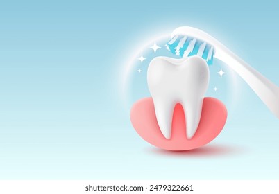 Protección de los dientes, tratamiento contra virus y caries. Ilustración vectorial