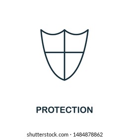 Protection thin line icon. Creative simple design from security icons collection. Outline protection icon for web design and mobile apps usage.