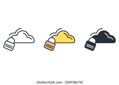 iconos de línea delgada de protección. Ilustración vectorial aislada en blanco. Trazo editable.