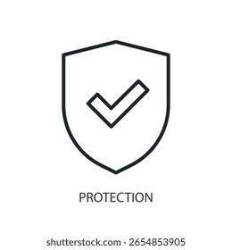 Iconos de vectores de línea delgada de protección.
