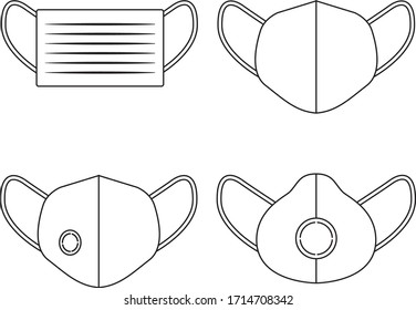 
Protection tools icons set.
Protective mask.