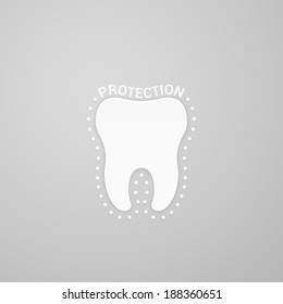 Protection tooth on gray background