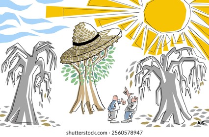 protection of the tree from sunlight and climatic changes