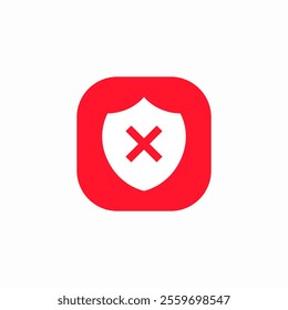 protection turned off shield icon sign vector