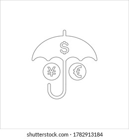 Protection umbrella icon (vector illustration)