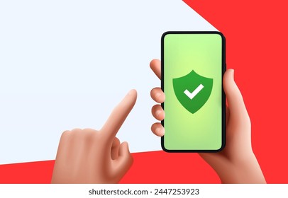 Protection unlock app, secure password login, web banner smart phone. Vector illustration