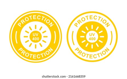Protection UV 400 badge logo vector design. Suitable for product label