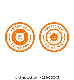Protection UV 400 badge logo vector design. Suitable for product label