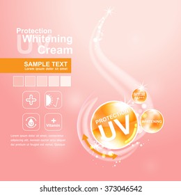  Protection UV and Whitening Cream Skin care concept