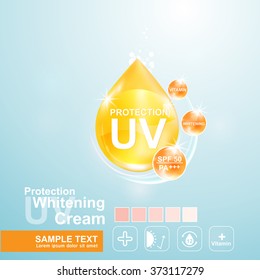  Protection UV and Whitening Cream Skin care concept