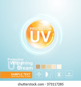  Protection UV and Whitening Cream Skin care concept