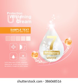 Protection UV And Whitening Cream Skin Care Concept