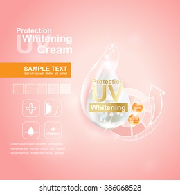 Protection UV And Whitening Cream Skin Care Concept